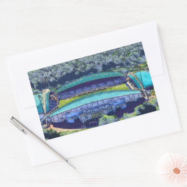 Pegatina Rectangular Kirklees Stadium, Huddersfield (Sobre)