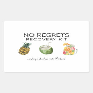 Pegatina Rectangular Kit de recuperación de Bachelorette No Regrets