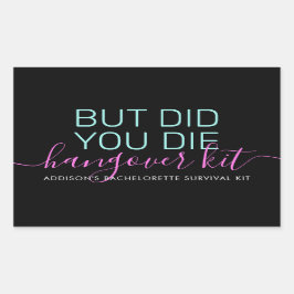 Pegatina Rectangular Kit de resaca para recuperación de soltera