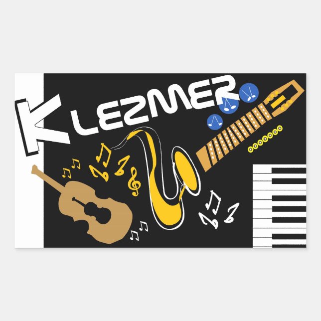 Pegatina Rectangular Klezmer (Anverso)