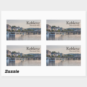 Pegatina Rectangular Koblenz Alemania Souvenir