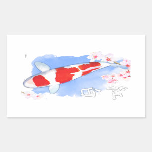 Pegatina Rectangular Kohaku Koi