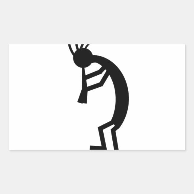 Pegatina Rectangular Kokopelli (Anverso)
