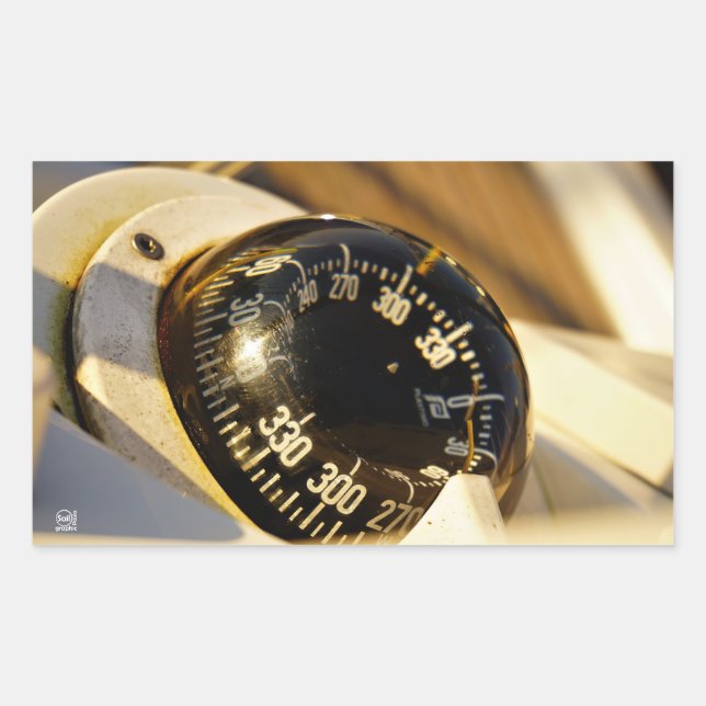 Pegatina Rectangular Kompas helpt navigeren en koer behouden.  (Anverso)