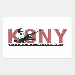 Pegatina Rectangular KONY - Pare en nada. Soldado del niño