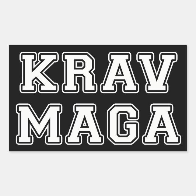 Pegatina Rectangular Krav Maga (Anverso)