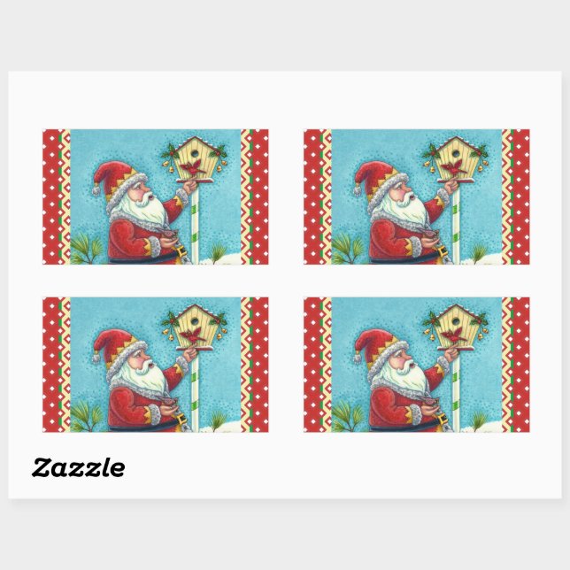 PEGATINA RECTANGULAR KRIS KRINGLE ALIMENTACIÓN DE NIÑOS, NAVIDADES DE B (Hoja)