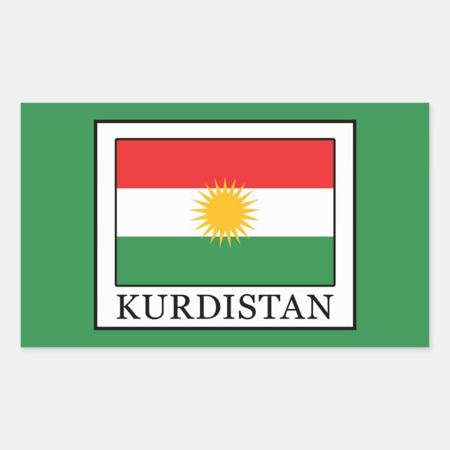 Pegatina Rectangular Kurdistán (Anverso)