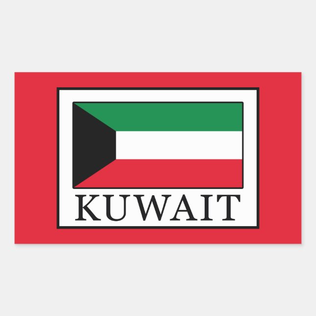 Pegatina Rectangular Kuwait (Anverso)