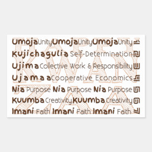 Pegatina Rectangular Kwanzaa feliz moderna