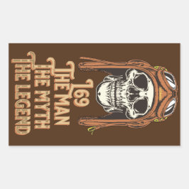 PEGATINA RECTANGULAR L69 EL HOMBRE EL MITO LA LEYENDA