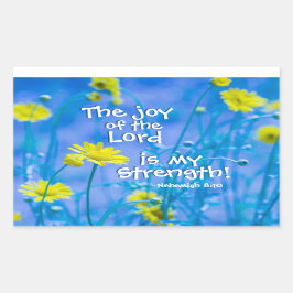 Pegatina Rectangular La alegría de Jehovah es mi fuerza, Nehemías 8:10