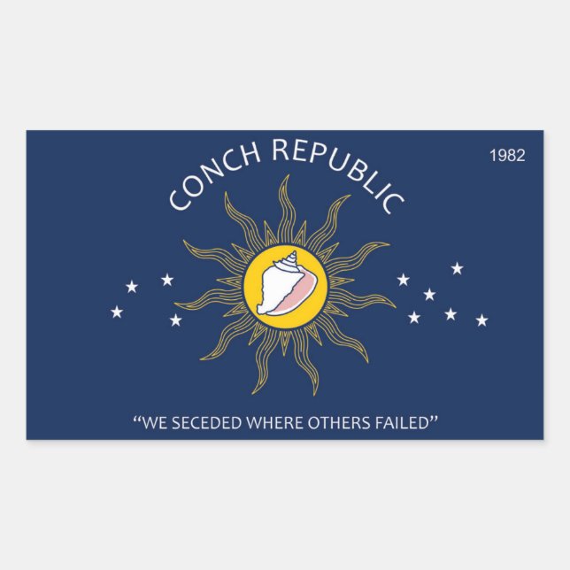 Pegatina Rectangular La auténtica República de Conch EVITA FALKES (Anverso)