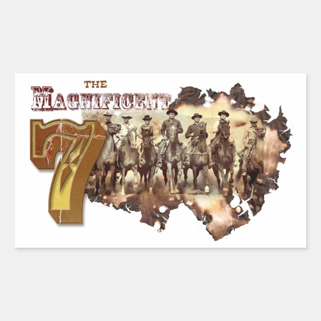 Pegatina Rectangular La Banda Magnífica (I) (Anverso)