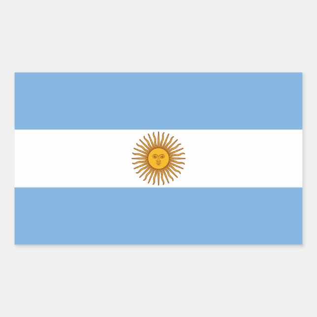 Pegatina Rectangular La bandera de Argentina (Anverso)