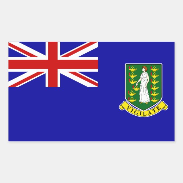 Pegatina Rectangular La bandera de British Virgin Islands (Anverso)