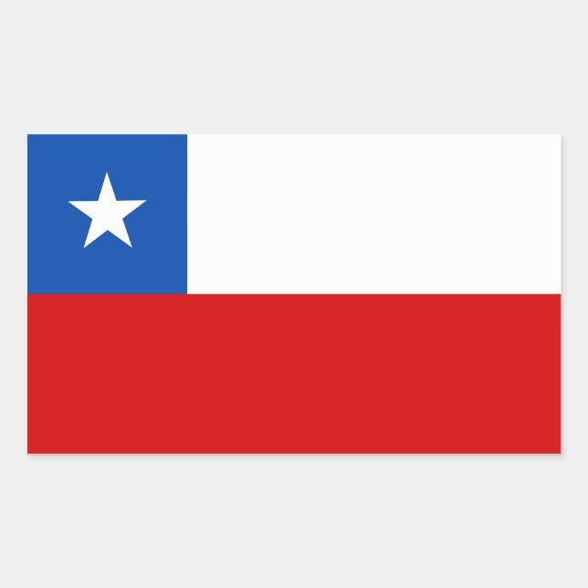 Pegatina Rectangular La bandera de Chile (Anverso)