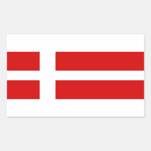 Pegatina Rectangular La bandera de Dinamarca
