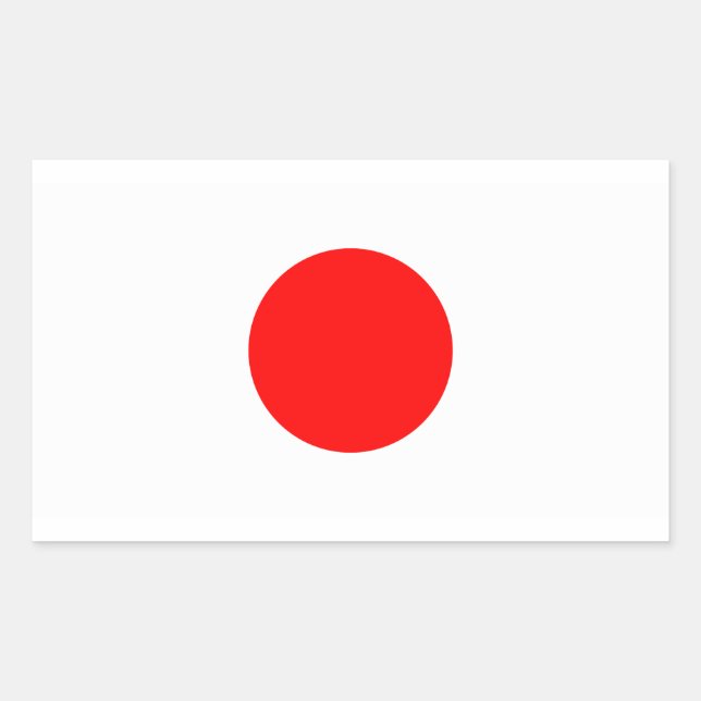 Pegatina Rectangular La bandera de Japón (Anverso)