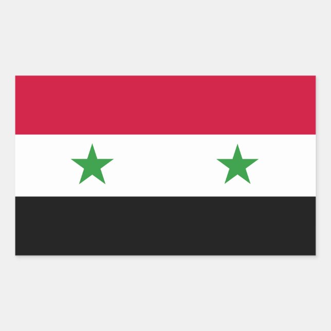 Pegatina Rectangular La bandera de Siria (Anverso)