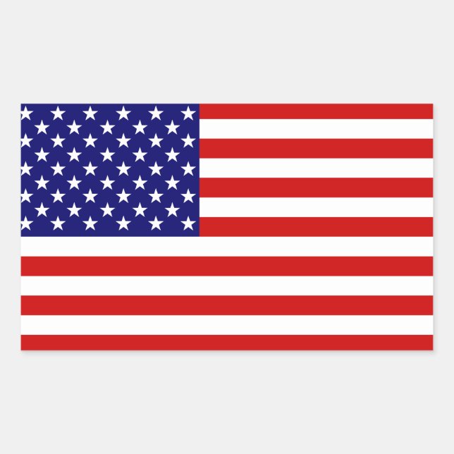 Pegatina Rectangular La bandera estadounidense (Anverso)