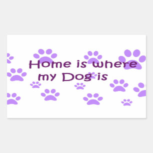 Pegatina Rectangular La Casa Es Donde Está Mi Perro.