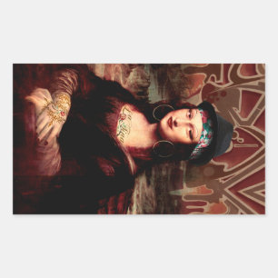 Pegatina Rectangular La Chola Mona Lisa