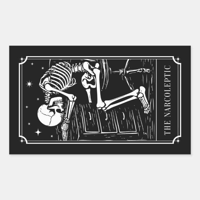 Pegatina Rectangular La Conciencia de la Narcolepsia Narcoléptica (Anverso)