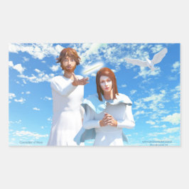 Pegatina Rectangular La coronación de María