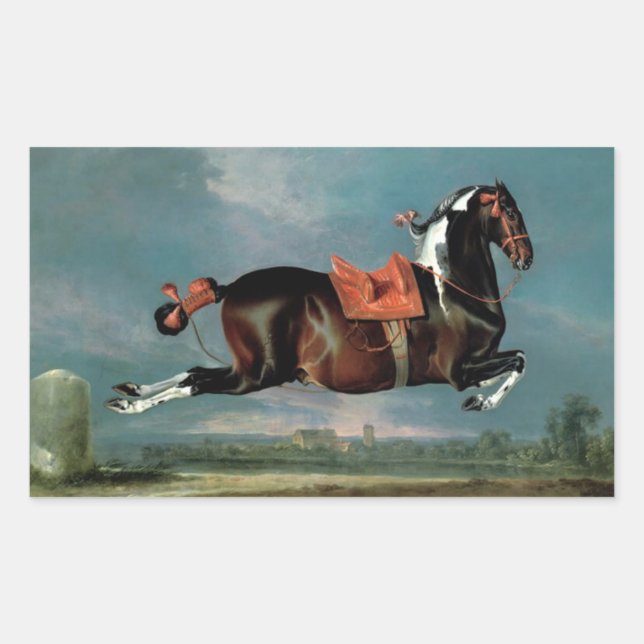 Pegatina Rectangular La cría de "ceherán" en el caballo de Piebald (Anverso)