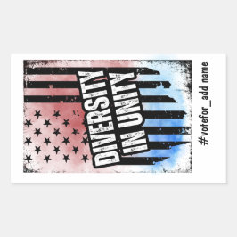 Pegatina Rectangular La diversidad en la unidad de las elecciones presi