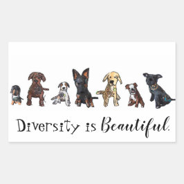 Pegatina Rectangular La diversidad es hermosa