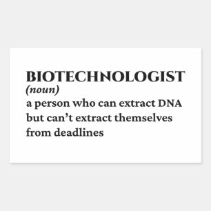 Pegatina Rectangular La divertida definición del científico de la biote