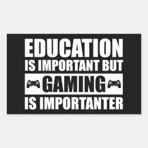 Pegatina Rectangular La educación es importante, pero el juego es impor