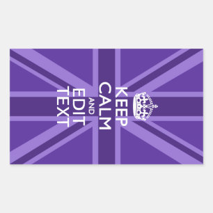 Pegatina Rectangular La elegancia púrpura guarda calma su texto Union