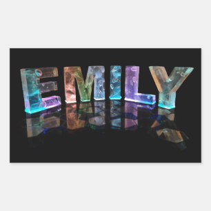 Pegatina Rectangular La Emily conocida en 3D se enciende (la