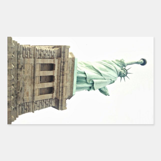 Pegatina Rectangular La Estatua de la Libertad (Anverso)