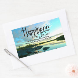 Pegatina Rectangular "La felicidad es como la mermelada", cita Inspirad