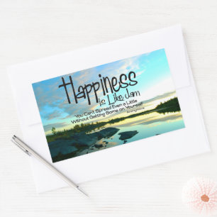 Pegatina Rectangular "La felicidad es como la mermelada", cita Inspirad