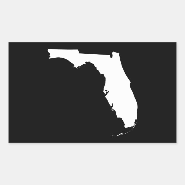 Pegatina Rectangular La Florida en blanco y negro (Anverso)