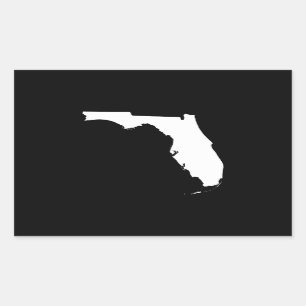 Pegatina Rectangular La Florida en blanco y negro