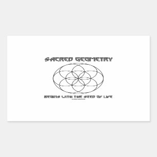 Pegatina Rectangular La geometría sagrada comienza con la semilla de l