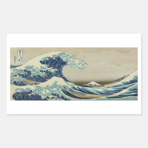 Pegatina Rectangular La gran onda de Kanagawa