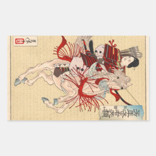 Pegatina Rectangular La guerrera Hangaku