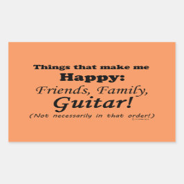 Pegatina Rectangular La guitarra me hace feliz