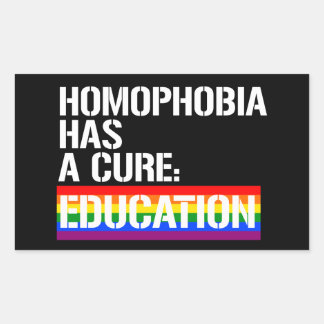Pegatina Rectangular La homofobia tiene cura: la educación