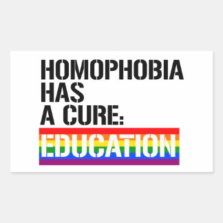 Pegatina Rectangular La homofobia tiene cura: la educación