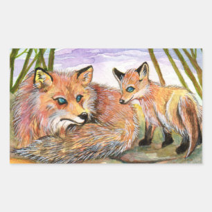 Pegatina Rectangular La hora de la siesta de Fox