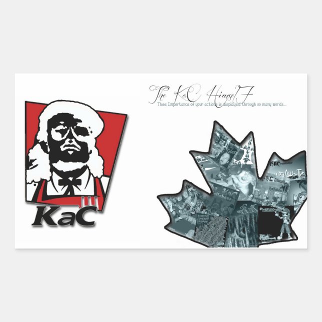 Pegatina Rectangular La importancia + Pegatinas KaC KFC (más grandes) (Anverso)