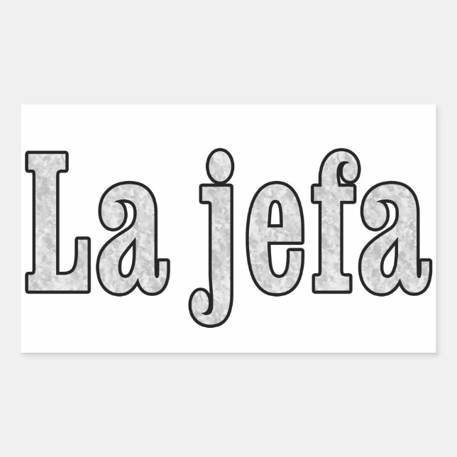 Pegatina Rectangular La jefa es el jefe (Anverso)